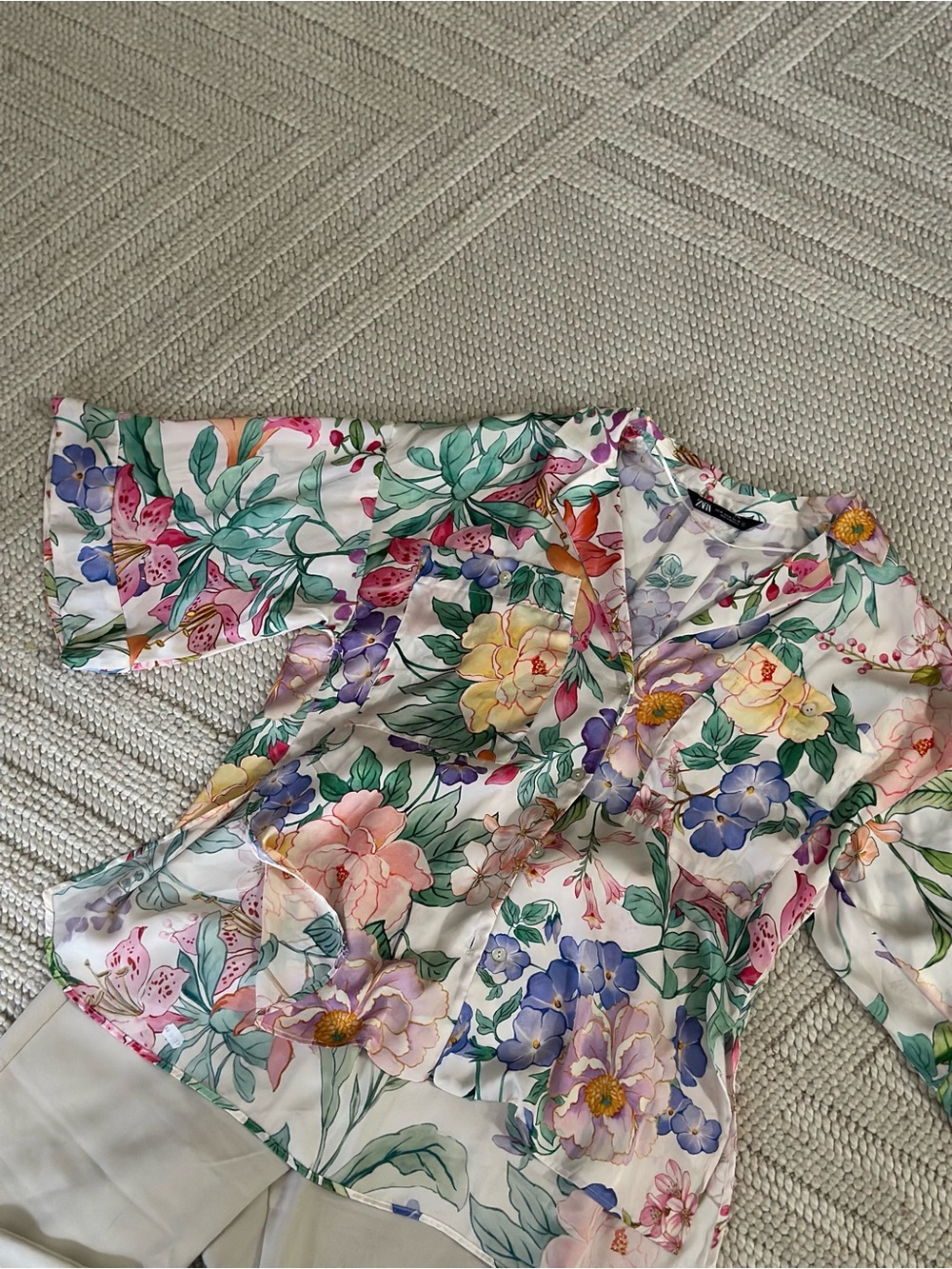 Silk Floral Print Multicolore Shirt Xs/S